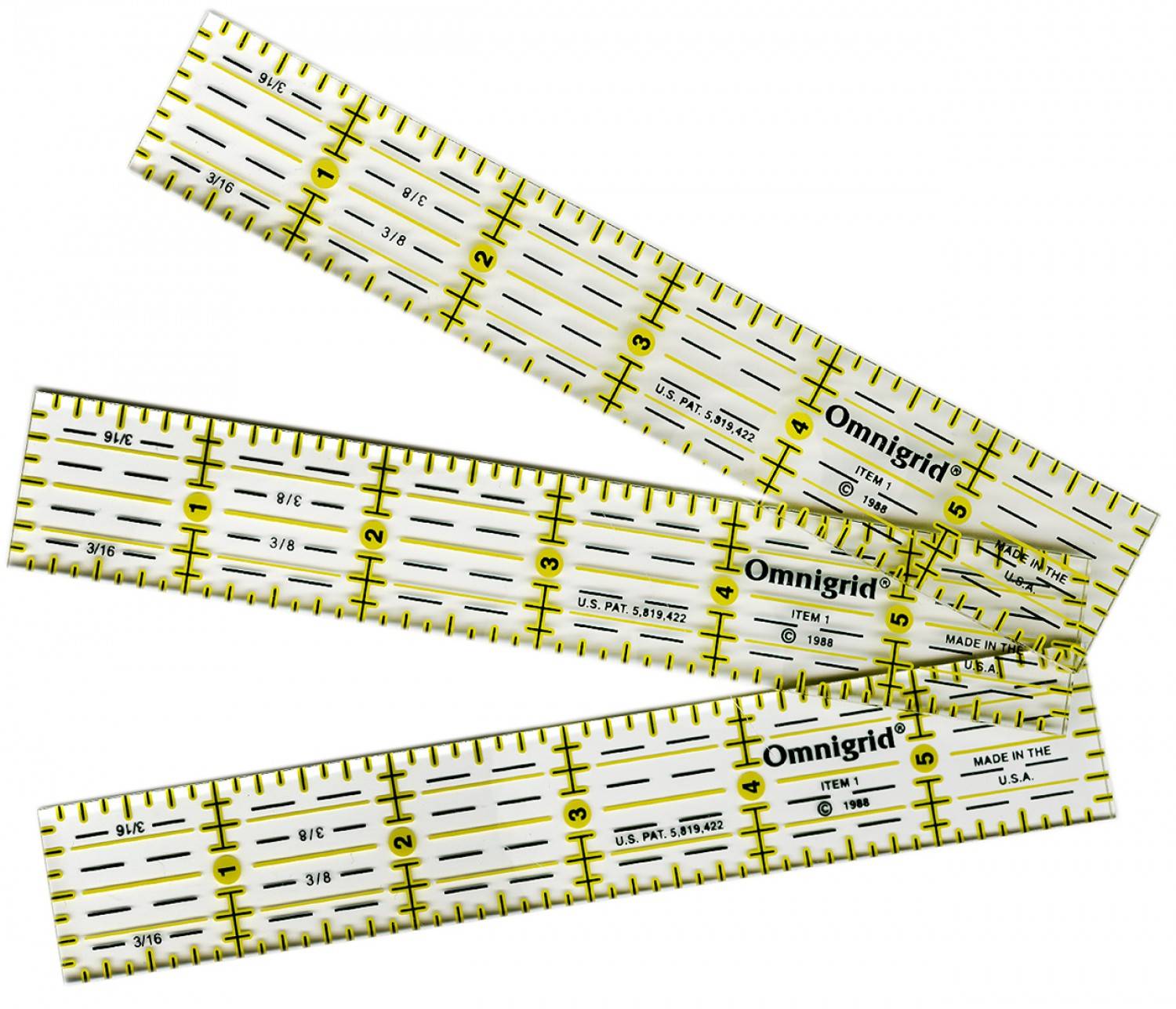 Omnigrid Clear Ruler 1" x 6" Quilting Sewing Ruler